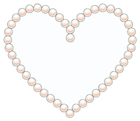 Obraz premium Elegant luminous pearl strand forming a delicate heart shape design for romance love wedding jewelry celebration