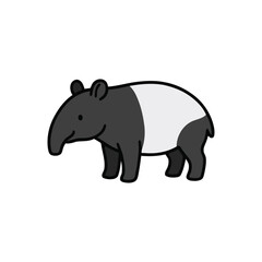 Fototapeta premium cute color full illustration of tapir
