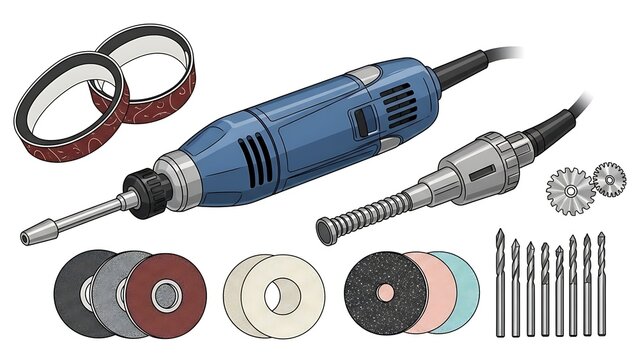 Dremel Rotary Tool with Accessories and Attachments.