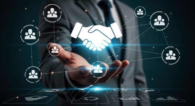 Business partnership and networking concept
