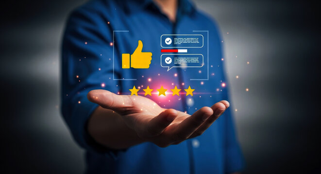 Businessman interacting with digital interface