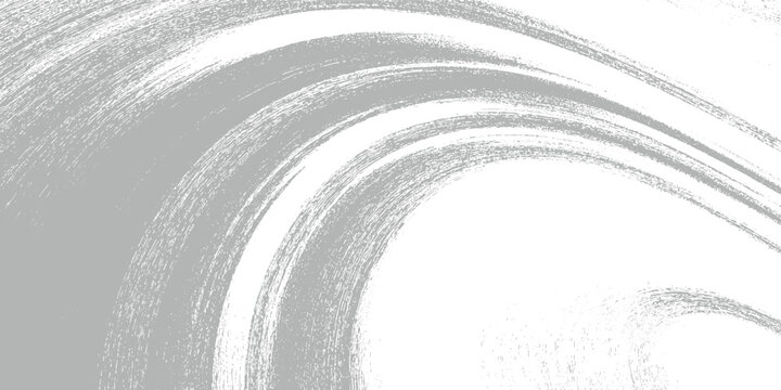 Abstract grey brush strokes forming curved lines on a white background