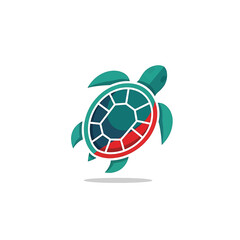 Obraz premium Stylized Geometric Turtle Logo Design.