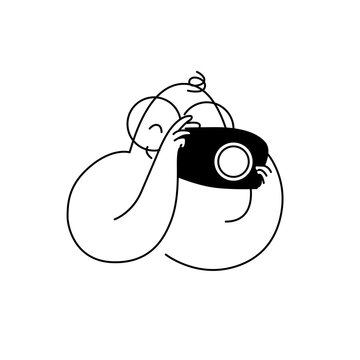 Photography Hobby Doodle Character