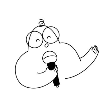 Singing Hobby Doodle Illustration