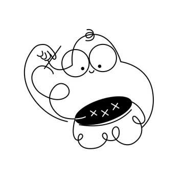 Cross Stitch Hobby Doodle Illustration