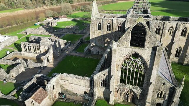 Tintern Abbey Monastery, Monmouthshire, Wales &ndash; 4K shot.
