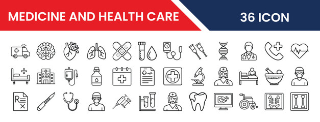 Medicine and Health Care Icons Collection for Medical Use © Faisal