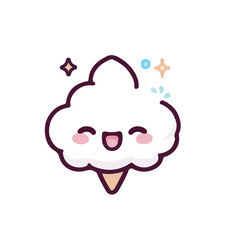 Obraz premium Kawaii Cotton Candy Icon Set Cute Pastel