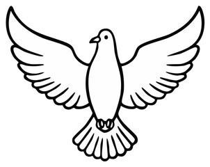 Fototapeta premium Dove illustration showing wings spread conveying themes of peace hope and faith in vector form