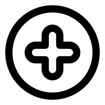 Modern plus sign icon in circle for addition and growth