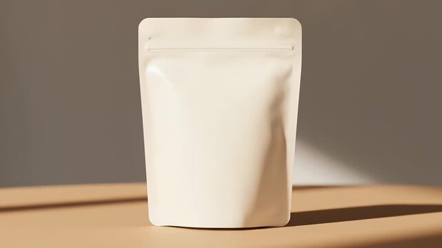 Blank resealable pouch with a zip lock closure, perfect for product packaging and branding