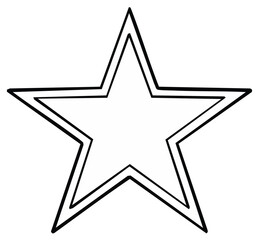 Obraz premium Simple Outline of a Five-Pointed Star with Double Border for Graphic Design and Symbols
