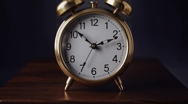 Timeless Reminder: A vintage alarm clock stands as a steadfast guardian of time, its classic design and subtle elegance adding a touch of nostalgia to any scene. 