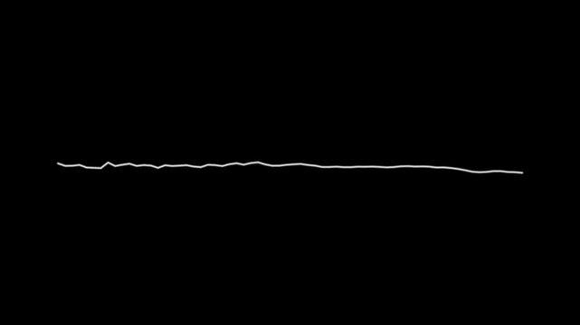 Audio wave visualization on black background, audio waveform spectrum animation on transparent background. Animated Sound Wave voice record 4k loop,  