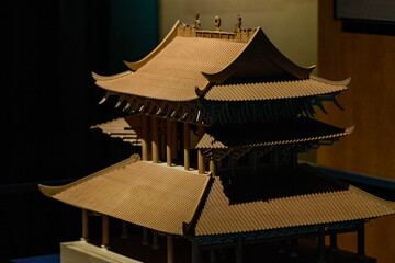 Chinese traditional wooden structure ancient architectural model © Steve