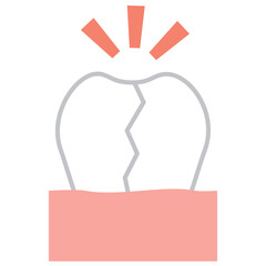 垂直性歯根破折のイラスト 歯のヒビや亀裂の歯科イメージ