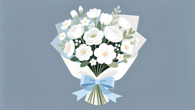 White Valentine pure white bouquet for elegant love