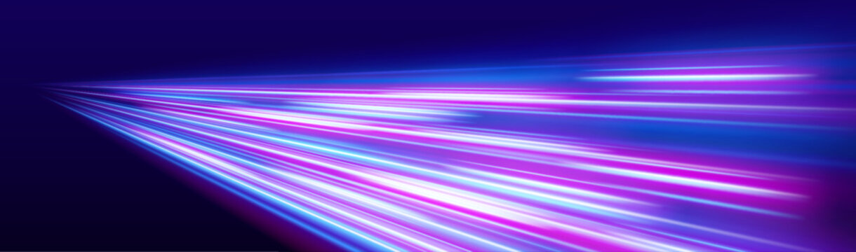 Futuristic glowing white speed line with dynamic motion blur and luminous edges, perfect for digital banners, racing visuals, and UI projects. vector