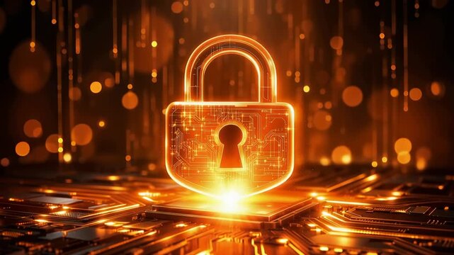 Futuristic cybersecurity and data protection concept representing encryption, network security, digital privacy, and secure technology infrastructure.