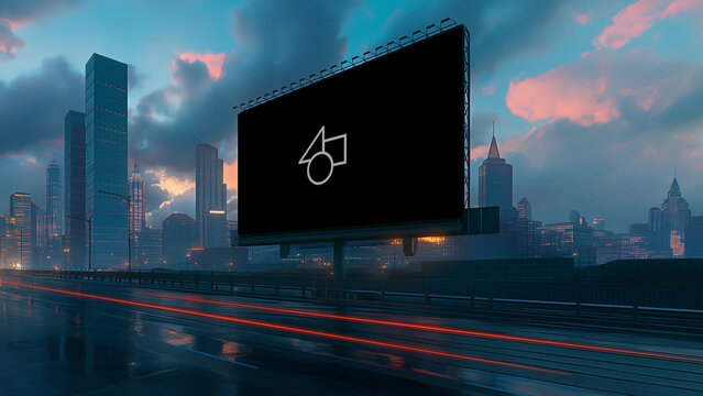 Urban City Billboard Mockup 2 &ndash; Outdoor Advertising Display in Modern Street Environment, Realistic Large Poster Showcase, Marketing and Branding Presentation Template