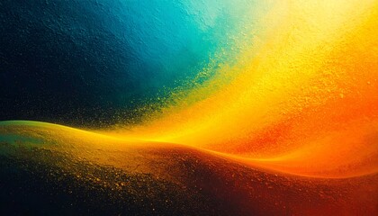 Abstrakcyjne tło z płynnymi falami w kolorach żółtym, pomarańczowym i granatowym, o ziarnistej teksturze przypominającej wydmy piaskowe.