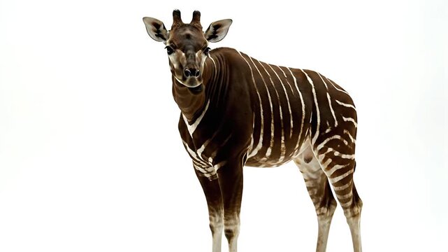 A stunning Okapi standing gracefully, showcasing its unique and captivating appearance