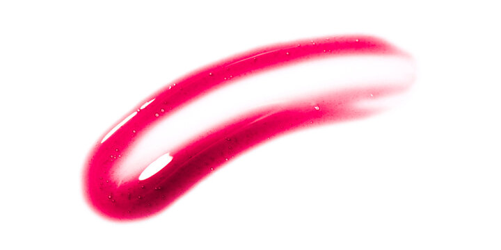 Purple lip gloss smudge isolated on white background