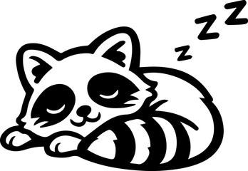 cute baby raccoon black character 