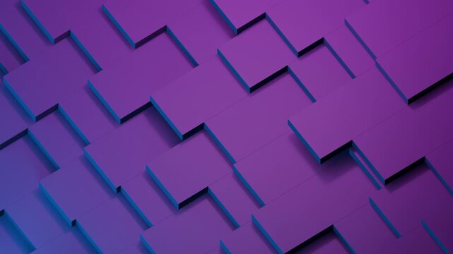 Stylish Geometric Scenic Display. Abstract Background Utilizing Stepped Tiles And Vivid Lighting Effects