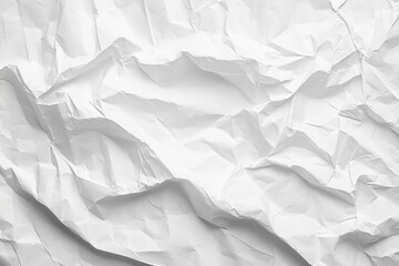 Obraz premium crumpled white paper with pronounced folds and creases, soft shadows and textured surface evoking quiet minimalism