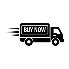 Buy Now Delivery Truck Ecommerce Fast Shipping Online Shopping Logistics Business Concept