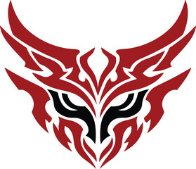 Fototapeta premium Fierce red flame skull vector design for gaming & branding