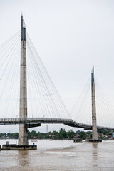 The iconic Gentala Arasy Bridge over the Batanghari River in Jambi