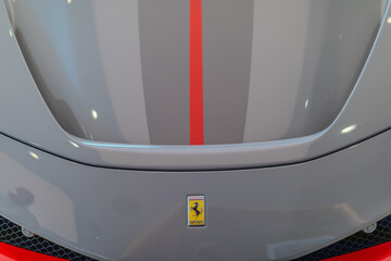 Naklejka premium 2 March 2026 Italian Car beautiful Ferrari large mag wheels bright colours on show in Sydney NSW Australia