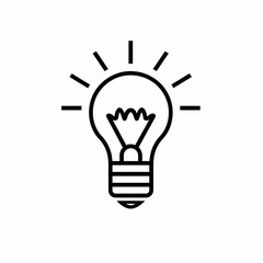 A clean lightbulb outline symbolizing ideas, innovation, and creativity in personal and professional contexts