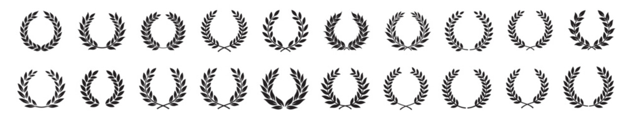 Laurel wreath modern vector set. © Emran