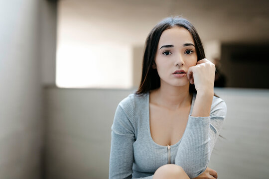Portrait of thoughtful woman