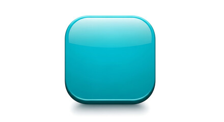 Obraz premium Bright, glossy, cyan button with rounded corners, modern design