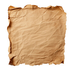 Fototapeta premium Crumpled Brown Paper Texture Background Image, PNG with transparency