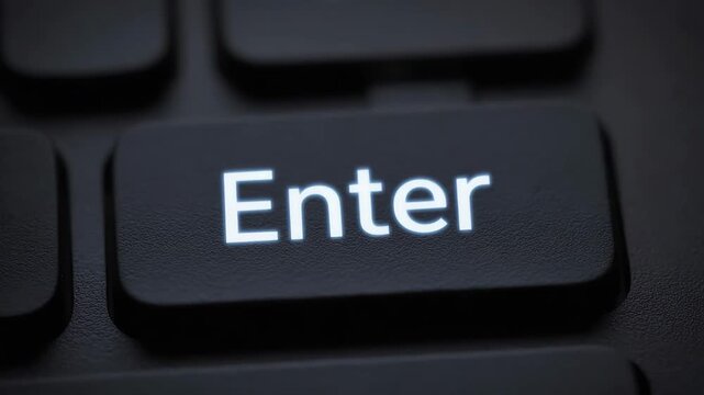 Pressing enter key on a keyboard