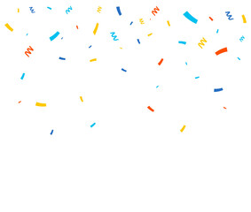 Festive Rainbow Confetti and Spiral Streamers Floating on Transparent Canvas for Party Design