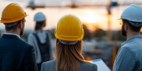 Infrastructure investment needs construction site viewpoint of business professionals overseeing development