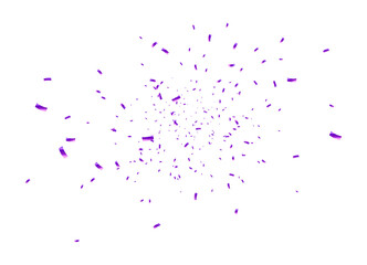 Purple Metallic Confetti Explosion Isolated on Transparent Background for Elegant Party Celebration Design