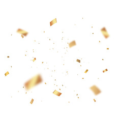 Luxury Gold Confetti Pieces Isolated on Transparent Background for Elegant Celebration Design