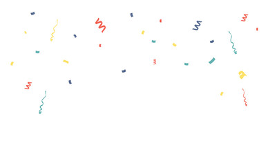 Playful Multicolor Party Confetti and Curled Ribbons Isolated for Festive Event Graphics