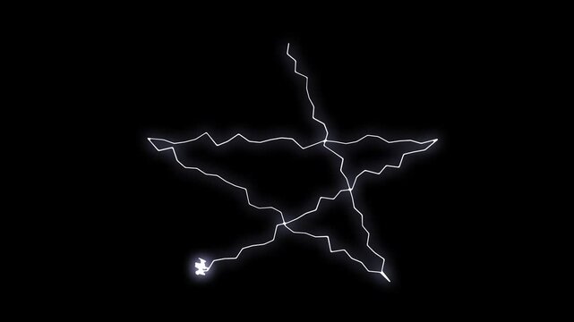 Blue Lightning Power Overlay &ndash; Electric Bolt Strike on Green Screen, Thunderstorm Night Sky Effect, Bright Thunder Strike Glowing star, Animated Energy Flash with Transparent Black 4K Loop