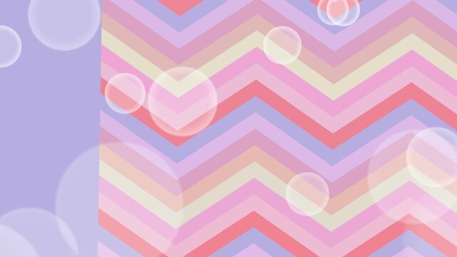 Colorful Chevron Pattern with Bubbles Background.