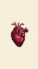 Anatomical Human Heart Illustration Vintage Style