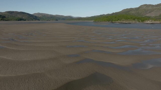 Sandbar Estuary Barmouth North West Wales Aerial View